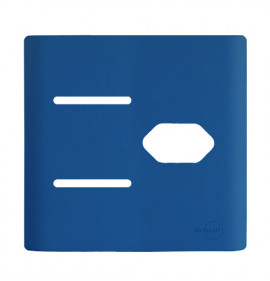 Placa p/ 2 Interruptores + Tomada 4x4 - Novara Azul Fosco